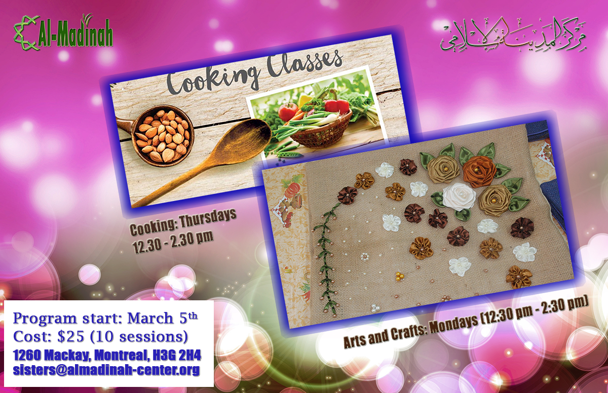 Two new classes: cooking and Arts & Crafts